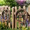 Set of 2 Rustic 24" Wooden Wagon Wheels Carbonized Fir Wood Decor